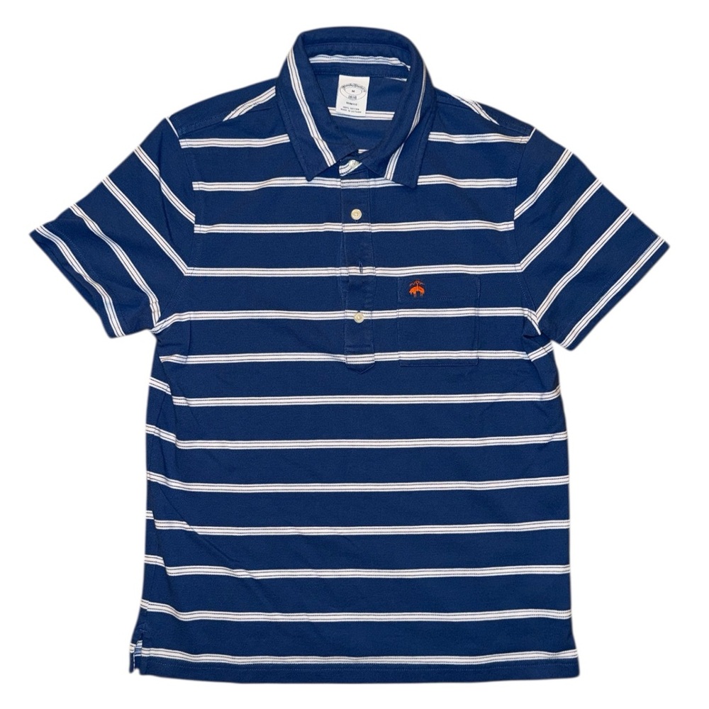 Brooks Brothers Blue and White Striped Polo Shirt
